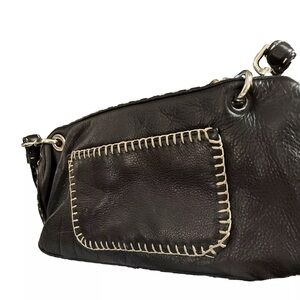 Leather stitched designer purse